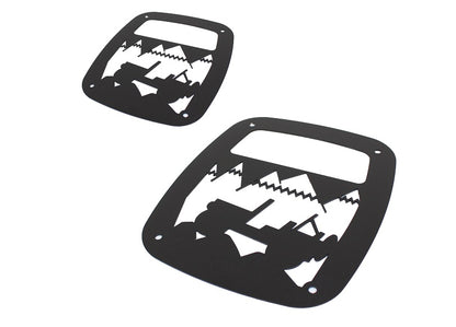Jeep TJ Heritage Taillight Guard 97-06 Wrangler TJ Textured Black Kentrol-2