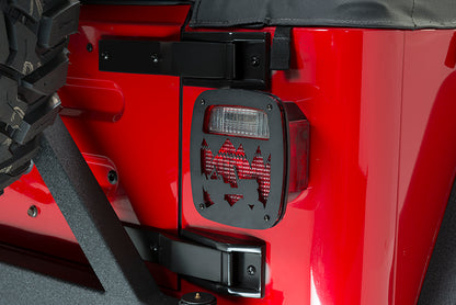 Jeep TJ Heritage Taillight Guard 97-06 Wrangler TJ Textured Black Kentrol-3