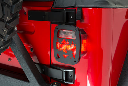 Jeep TJ Heritage Taillight Guard 97-06 Wrangler TJ Textured Black Kentrol-4