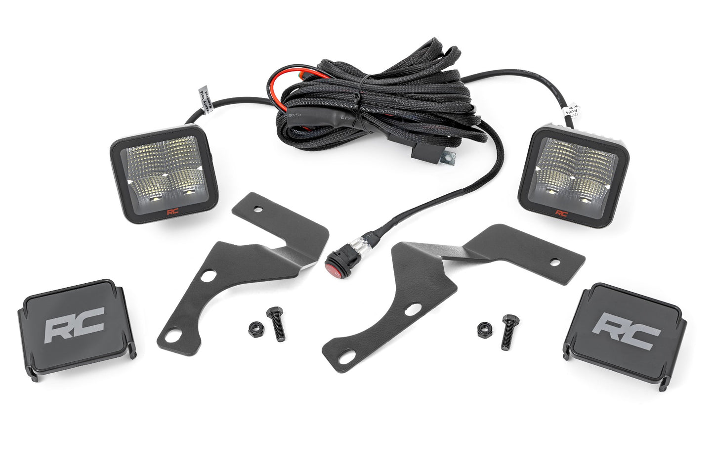 LED Light Kit Ditch Mount 2 Inch Spectrum Spot Pair Toyota 4Runner (10-24) Rough Country