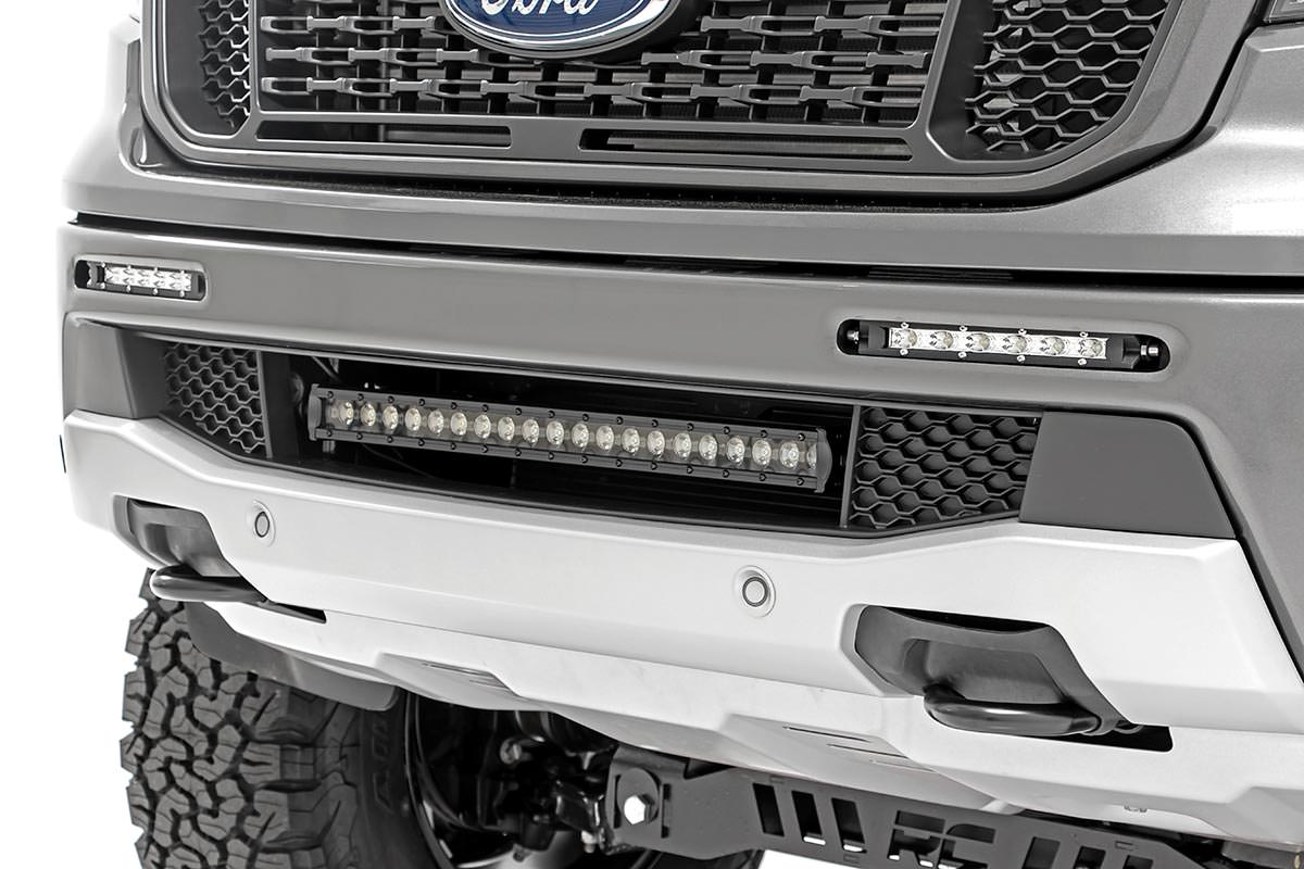 LED Light Kit Bumper Mount 20 Inch Spectrum Single Row Ford Ranger (19-23) Rough Country-1