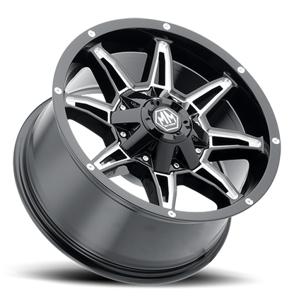 Offroad Rampage 8090 BK 17x9 Milled Spokes Black Cast Aluminum Mayhem Wheels-9