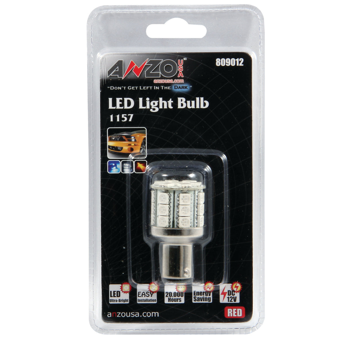Tail Light Bulb LED 1157 28 LEDS 1 3/4 Inch Tall Red AnzoUSA