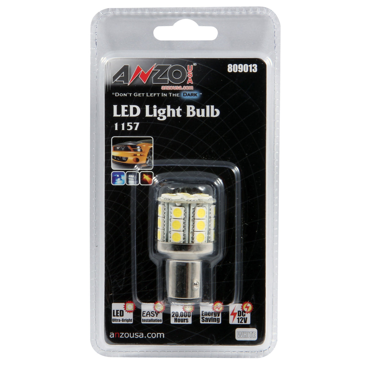 Tail Light Bulb LED 1157 28 LEDS 1 3/4 Inch Tall White AnzoUSA