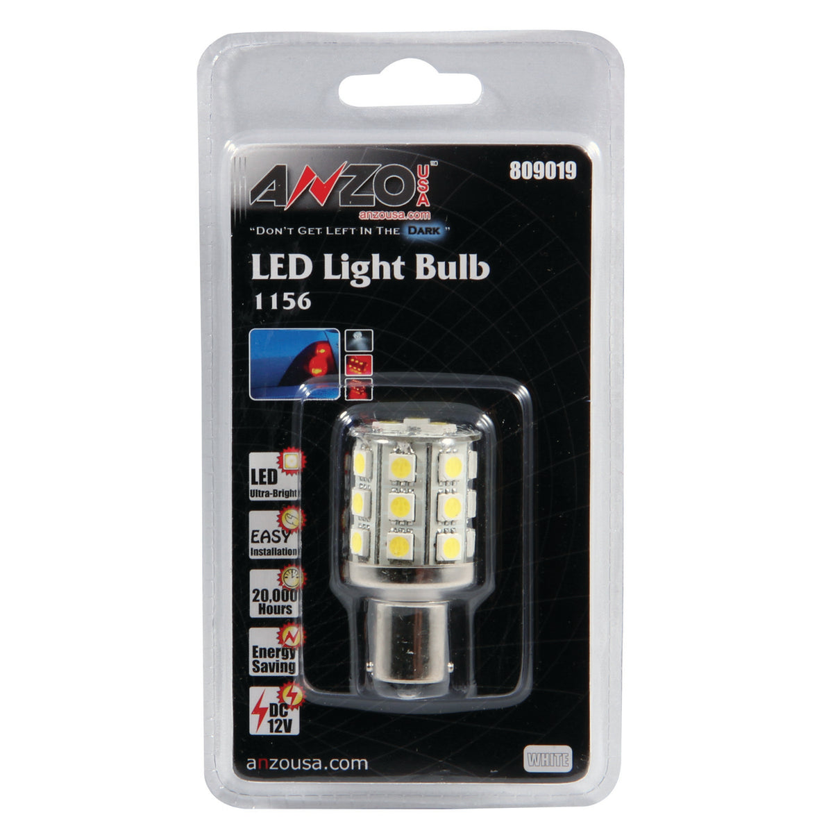 Tail Light Bulb LED 1156 24 LEDS 2 Inch Tall White AnzoUSA