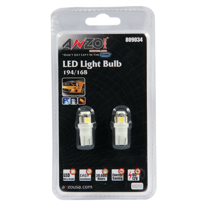 Tail Light Bulb LED 194/168 4 LEDS White AnzoUSA