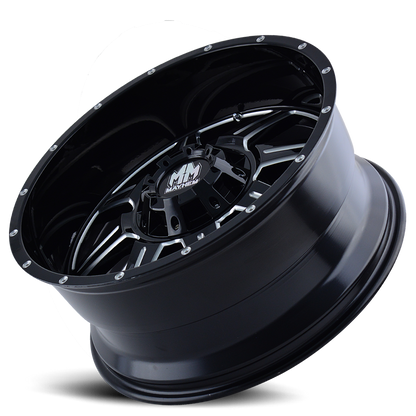 Offroad Monstir 8100 GB 20x9 Milled Spokes Black Cast Aluminum Mayhem Wheels-6