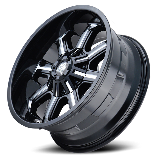 Offroad Beast 8102 BK 17x9 Milled Spokes Black Cast Aluminum Mayhem Wheels
