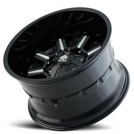 Offroad Combat 8105 GB 20x9 Milled Spokes Gloss Black Cast Aluminum Mayhem Wheels