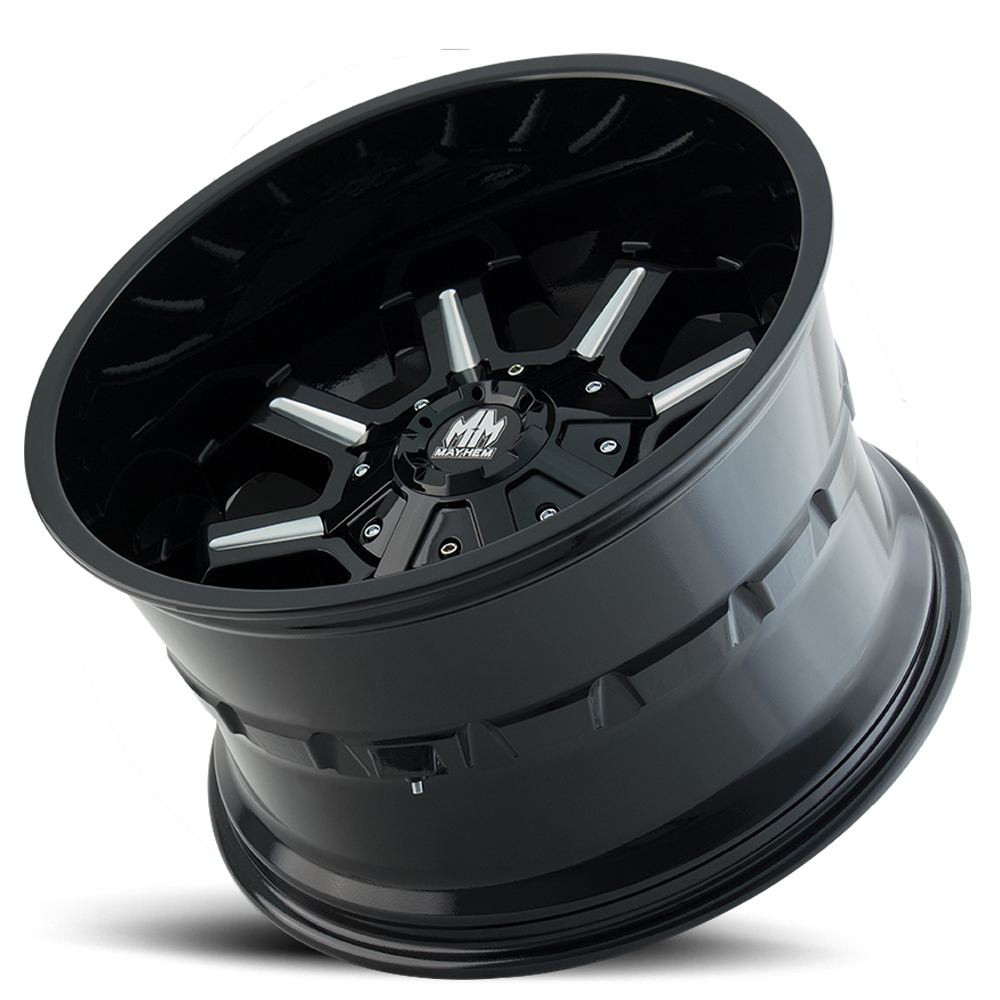 Offroad Combat 8105 GB 17x9 Milled Spokes Gloss Black Cast Aluminum Mayhem Wheels-1