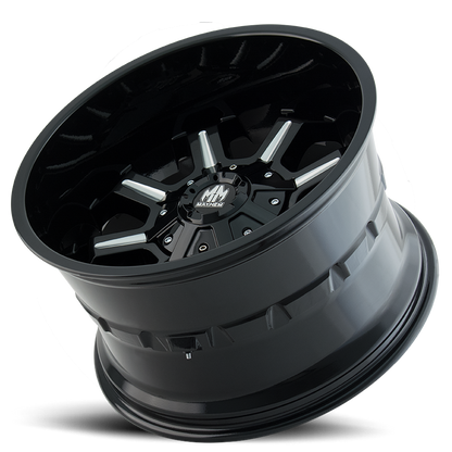 Offroad Combat 8105 GB 17x9 Milled Spokes Gloss Black Cast Aluminum Mayhem Wheels-1