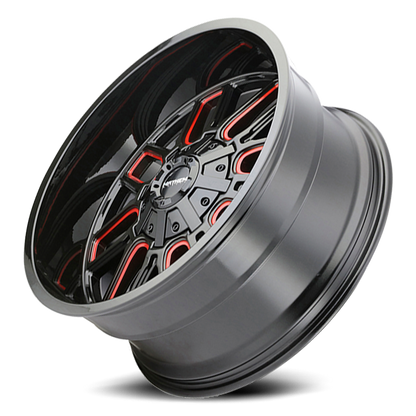 Offroad Cogent 8107 RD 17x9 Prism Red Black Cast Aluminum Mayhem Wheels-4