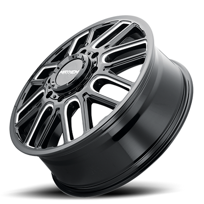 Dually Cogent Dually 8107D 20x8.25 Front Dually Milled Spokes Gloss Black Cast Aluminum Mayhem Wheels-2