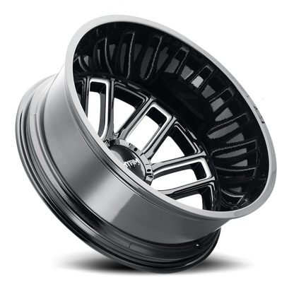 Dually Cogent Dually 8107D 20x8.25 Outer Dually Milled Spokes Gloss Black Cast Aluminum Mayhem Wheels-5
