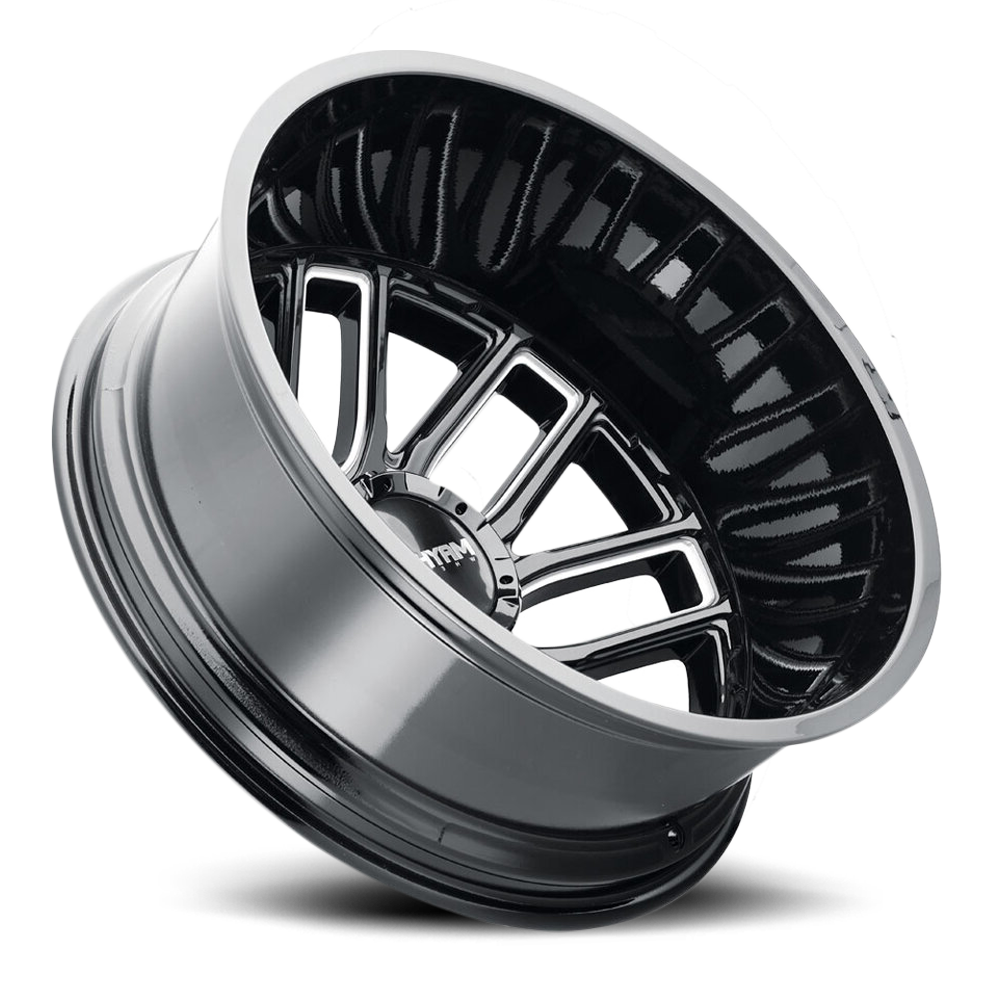 Dually Cogent Dually 8107D 20x8.25 Outer Dually Milled Spokes Gloss Black Cast Aluminum Mayhem Wheels-3