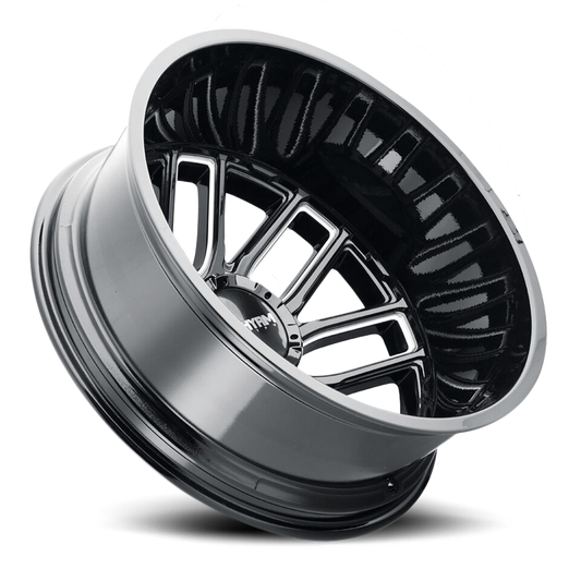 Dually Cogent Dually 8107D 20x8.25 Outer Dually Milled Spokes Gloss Black Cast Aluminum Mayhem Wheels-1