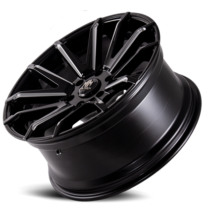 Luxury Crossfire 8109 22x9.5 Milled Spokes Gloss Black Cast Aluminum Mayhem Wheels-4