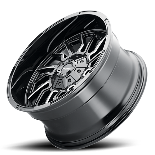 Offroad Flywheel 8111 22x10 Milled Spokes Black Cast Aluminum Mayhem Wheels-4