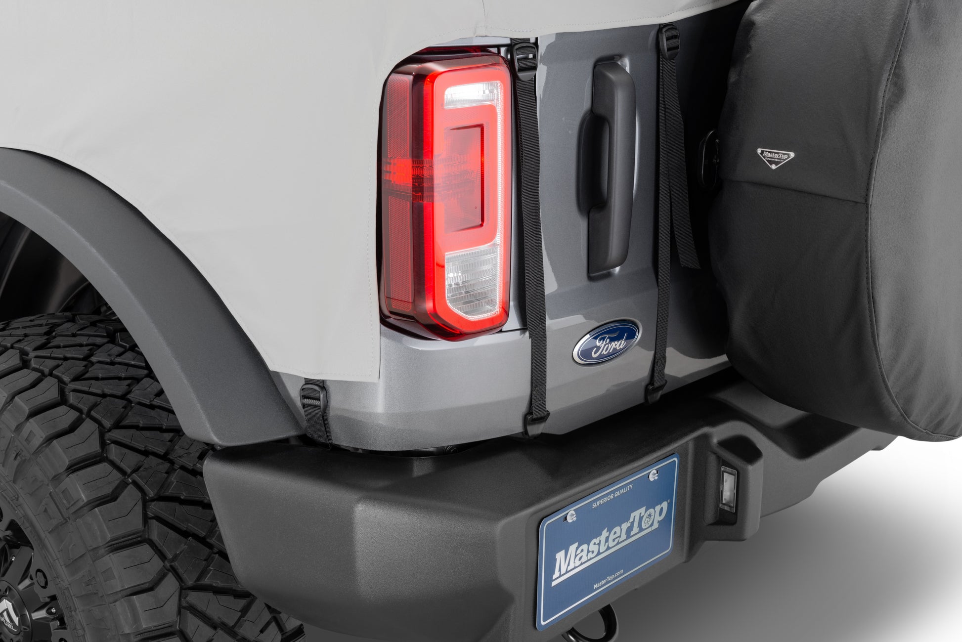 Vinyl Weatherproof Full Door Cab Cover fits with the factory Soft/Hard Top removed 21-Present Ford Bronco 4 Dr MasterTop