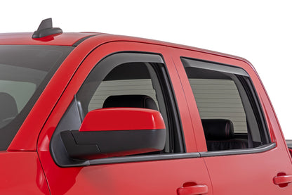 Side Window Deflectors In Channel Rain Guard Silverado/Sierra 1500/2500HD/3500HD 2WD/4WD Rough Country-1