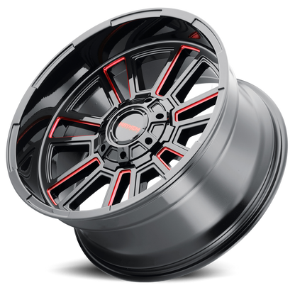 Offroad Apollo 8115 RD 20x9 Prism Red Milled Gloss Black Cast Aluminum Mayhem Wheels-3