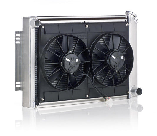 Radiator Module Factory-Fit Polished Finish for 67- 69 Camaro, Firebird 64-65 Chevelle/El Camino/Malibu w/Std Trans Radiator Be Cool