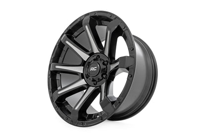 81 Series Wheel One-Piece Semi Gloss Black w/machined spokes 20x10 Rough Country-3