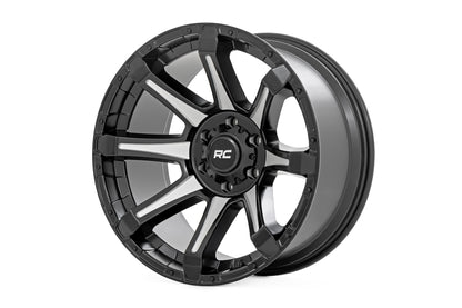 81 Series Wheel One-Piece Semi Gloss Black w/machined spokes 20x10 Rough Country-12