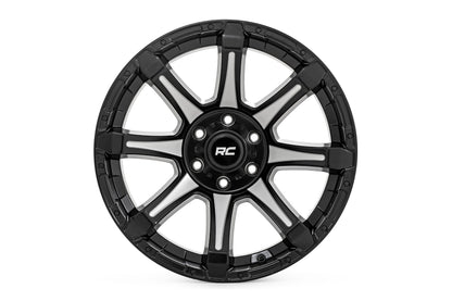 81 Series Wheel One-Piece Semi Gloss Black w/machined spokes 20x10 Rough Country-13