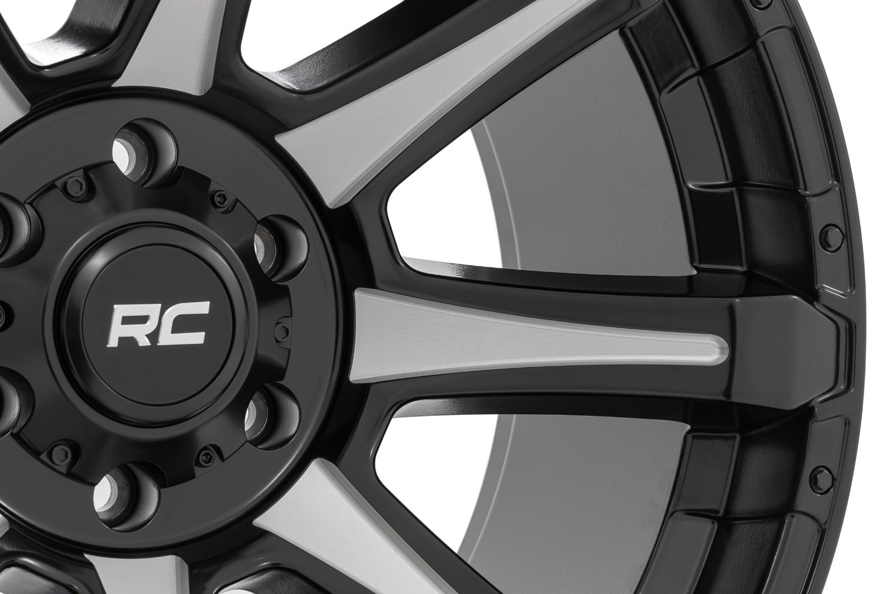 81 Series Wheel One-Piece Semi Gloss Black w/machined spokes 20x10 Rough Country-16