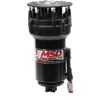 Pro Mag 44 Amp Generator, Cw Rotation, Black Pro Cap, Band Clamp This Black Pro-Mag 44 Generator Is Clockwise Rotation, Utilizes A Cross Drive, Pro-Cap (5 Inch Diameter), Rotor And A Wire Retainer MSD Ignition-4