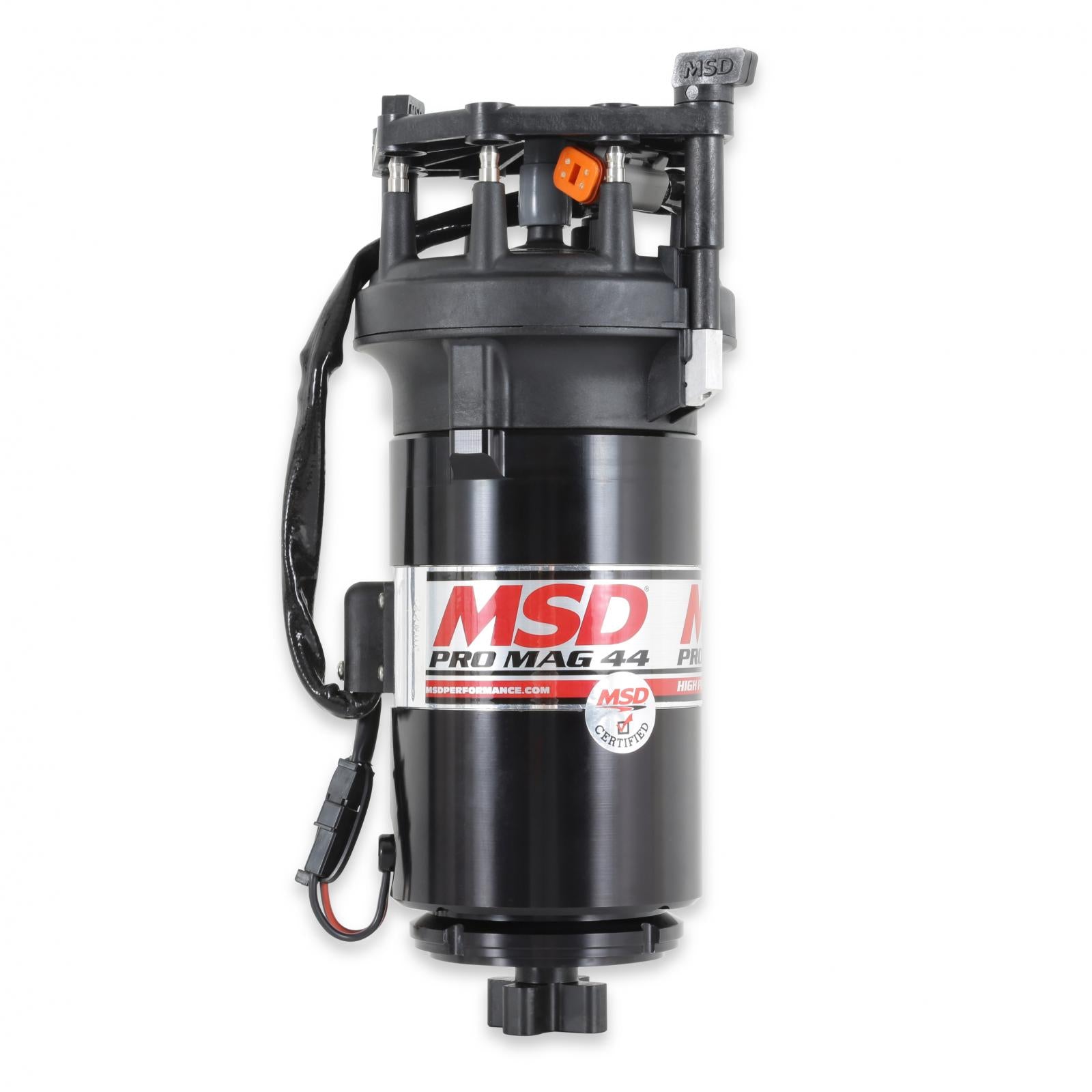 Pro Mag 44 Amp Generator, Ccw Rotation, Black Band Clamp This Black Pro-Mag 44 Generator Is Counterclockwise Rotation, Utilizes A Cross Drive, A Standard Diameter Cap, Rotor And A Wire Retainer MSD Ignition