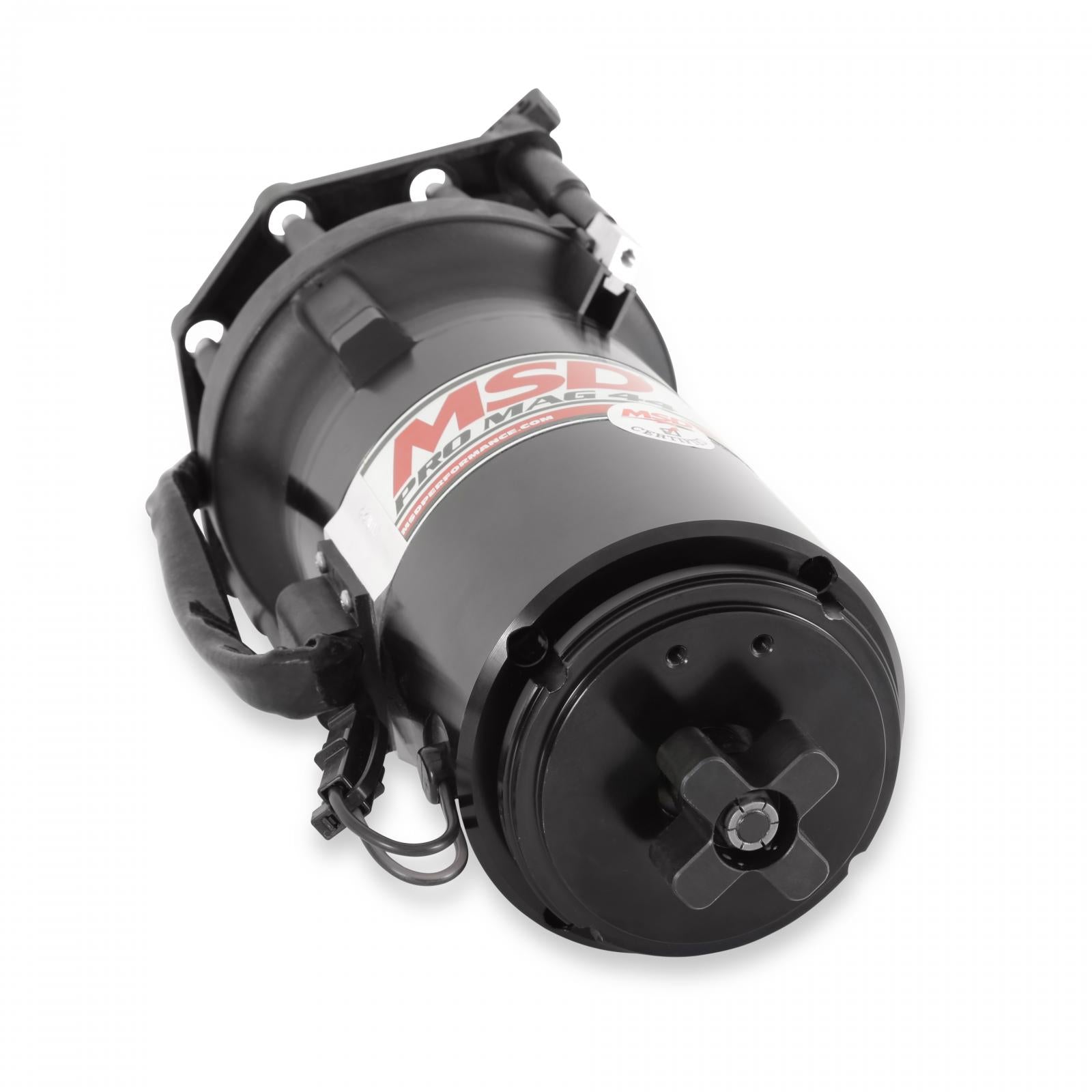 Pro Mag 44 Amp Generator, Ccw Rotation, Black Band Clamp This Black Pro-Mag 44 Generator Is Counterclockwise Rotation, Utilizes A Cross Drive, A Standard Diameter Cap, Rotor And A Wire Retainer MSD Ignition-1