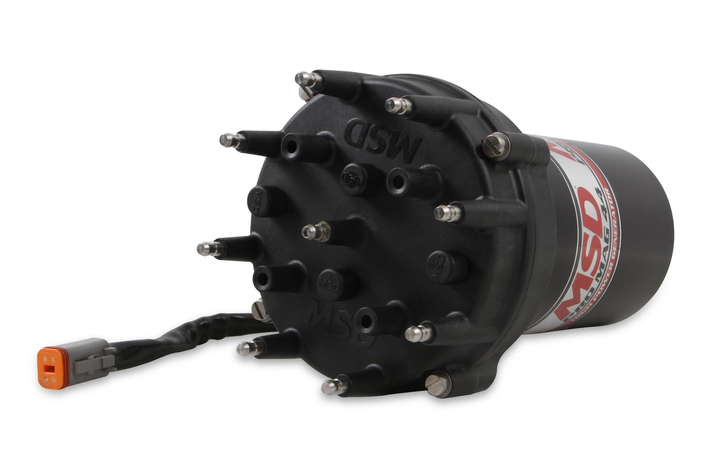 Pro Mag 44 Amp Generator, Ccw Rotation, Black Pro Cap, Band Clamp Black Pro-Mag 44 Generator Is Counterclockwise, Utilizes A Cross Drive, Pro-Cap (5 Inch Diameter), Rotor And A Wire Retainer MSD Ignition-3
