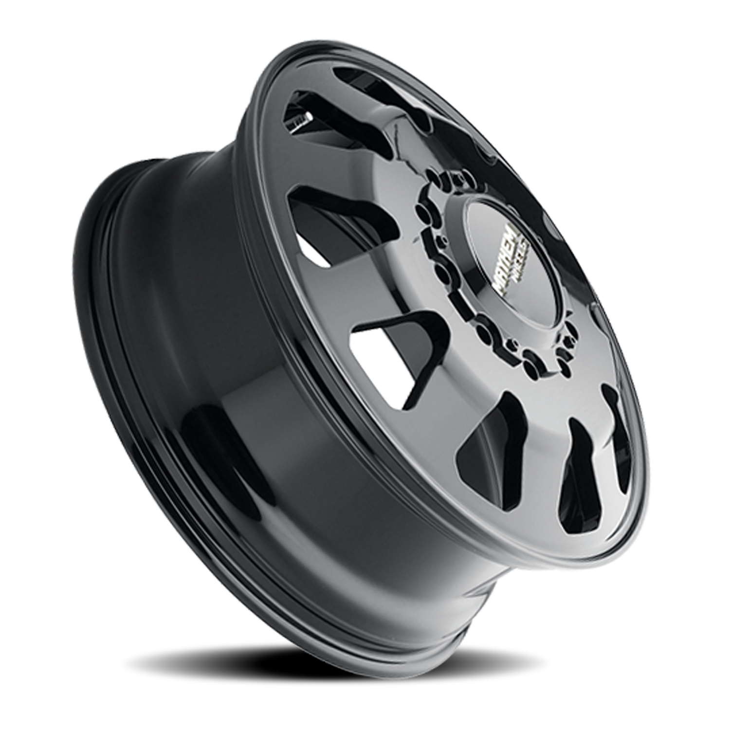 Dually Challenger 8181 FB 22x8.25 Front Dually Black Full Cast Aluminum Mayhem Wheels-2