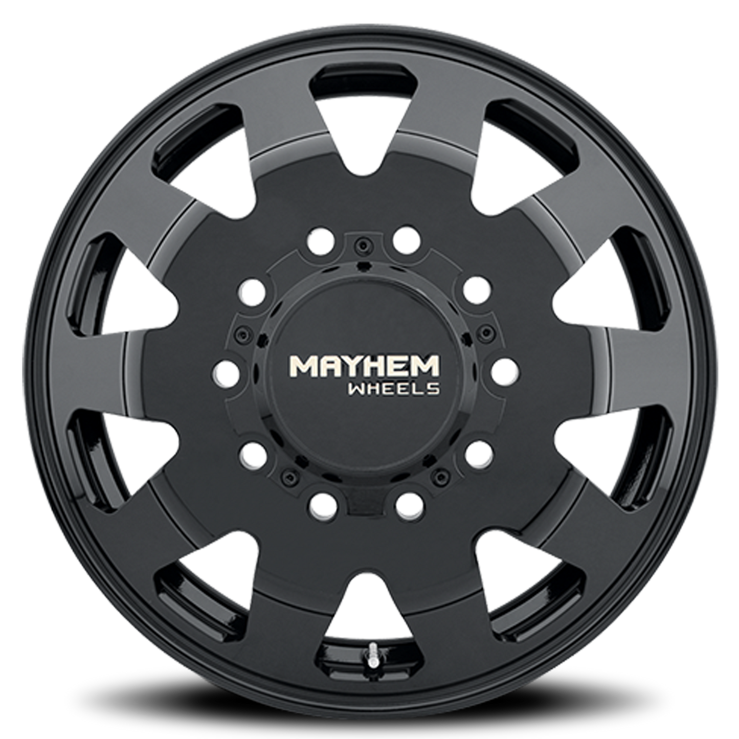Dually Challenger 8181 FB 22x8.25 Front Dually Black Full Cast Aluminum Mayhem Wheels-3