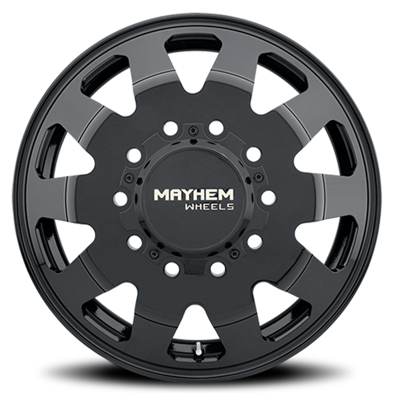 Dually Challenger 8181 FB 22x8.25 Front Dually Black Full Cast Aluminum Mayhem Wheels-3