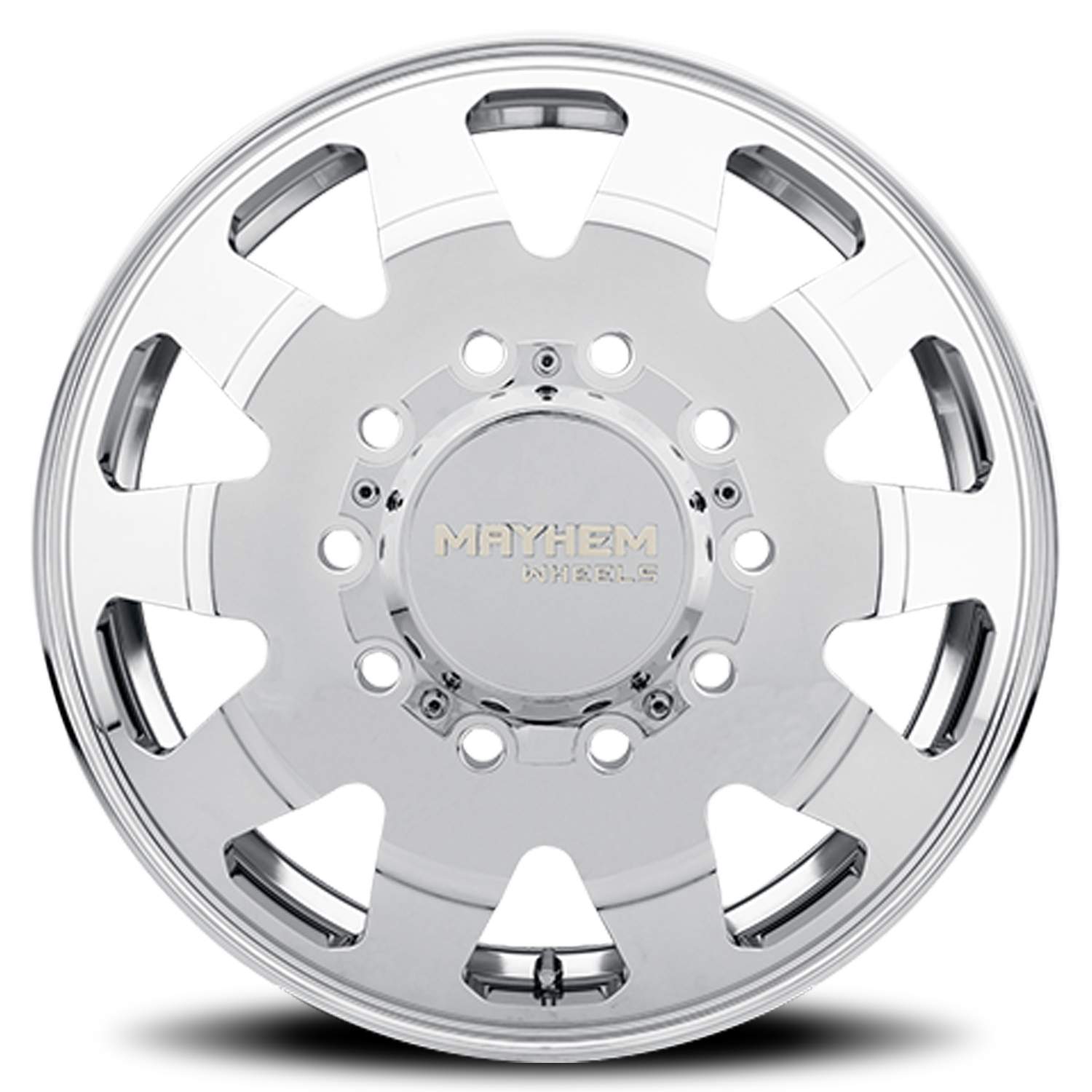 Dually Challenger 8181 PO 22x8.25 Front Dually Polished Cast Aluminum Mayhem Wheels-3