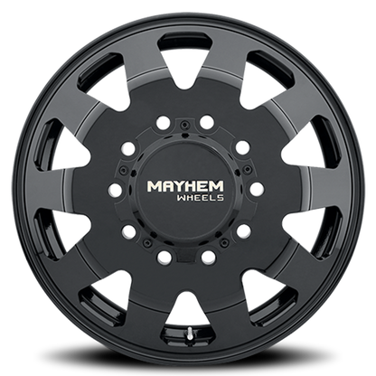 Dually Challenger 8181 FB 22x8.25 Front Dually Black Full Cast Aluminum Mayhem Wheels-1