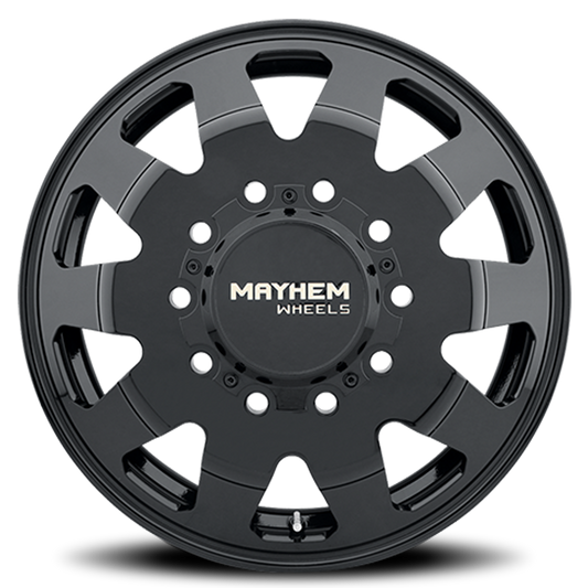 Dually Challenger 8181 FB 22x8.25 Front Dually Black Full Cast Aluminum Mayhem Wheels-1