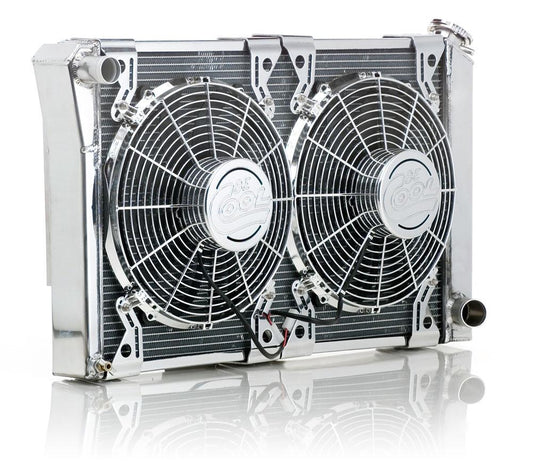 Radiator Module Factory-Fit Polished Finish Show and Go for 67-69 Camaro 67-69 Firebird w/Std Trans Radiator Be Cool