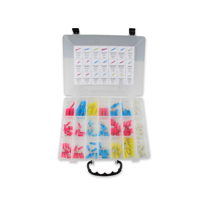 Heat Shrink Terminal Kit 165 Piece Heat Shrink Terminal And Closed End Connector Kit, Spade, Butt, And Ring Terminals With 3:1 Heat Shrink MSD Ignition-1