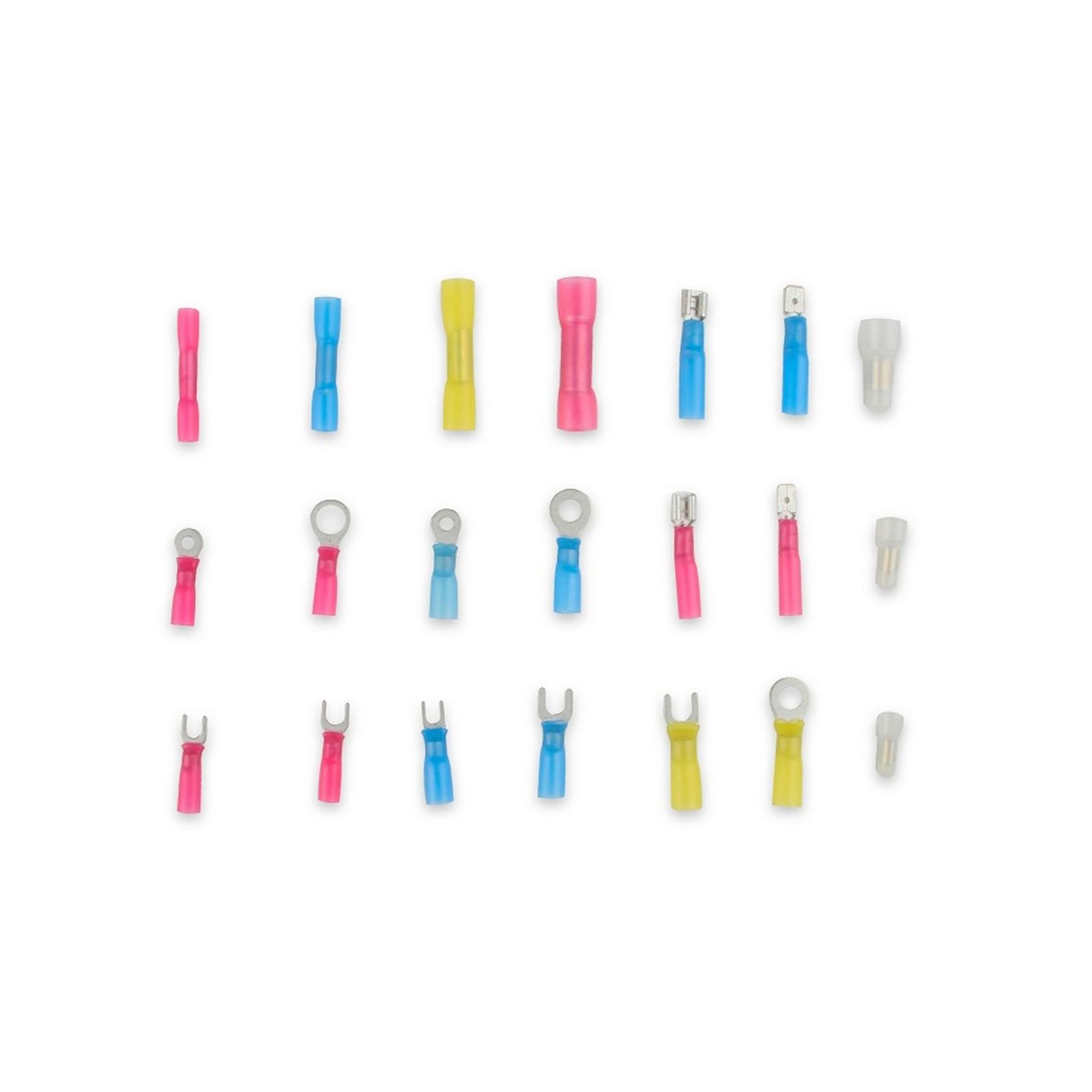 Heat Shrink Terminal Kit 165 Piece Heat Shrink Terminal And Closed End Connector Kit, Spade, Butt, And Ring Terminals With 3:1 Heat Shrink MSD Ignition-3