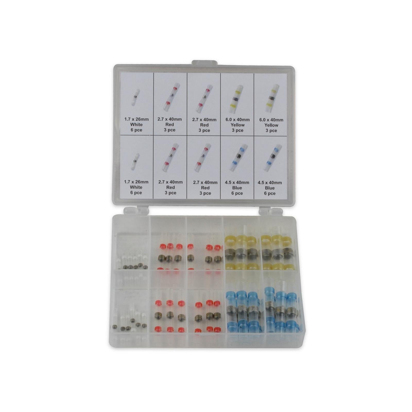 Solder Sleeve Wire Splice Kit 42 Piece Solder Sleeve Splice Heat Shrink Kit, White, Red, Blue And Yellow With 2:1 Shrink Ratio MSD Ignition-1