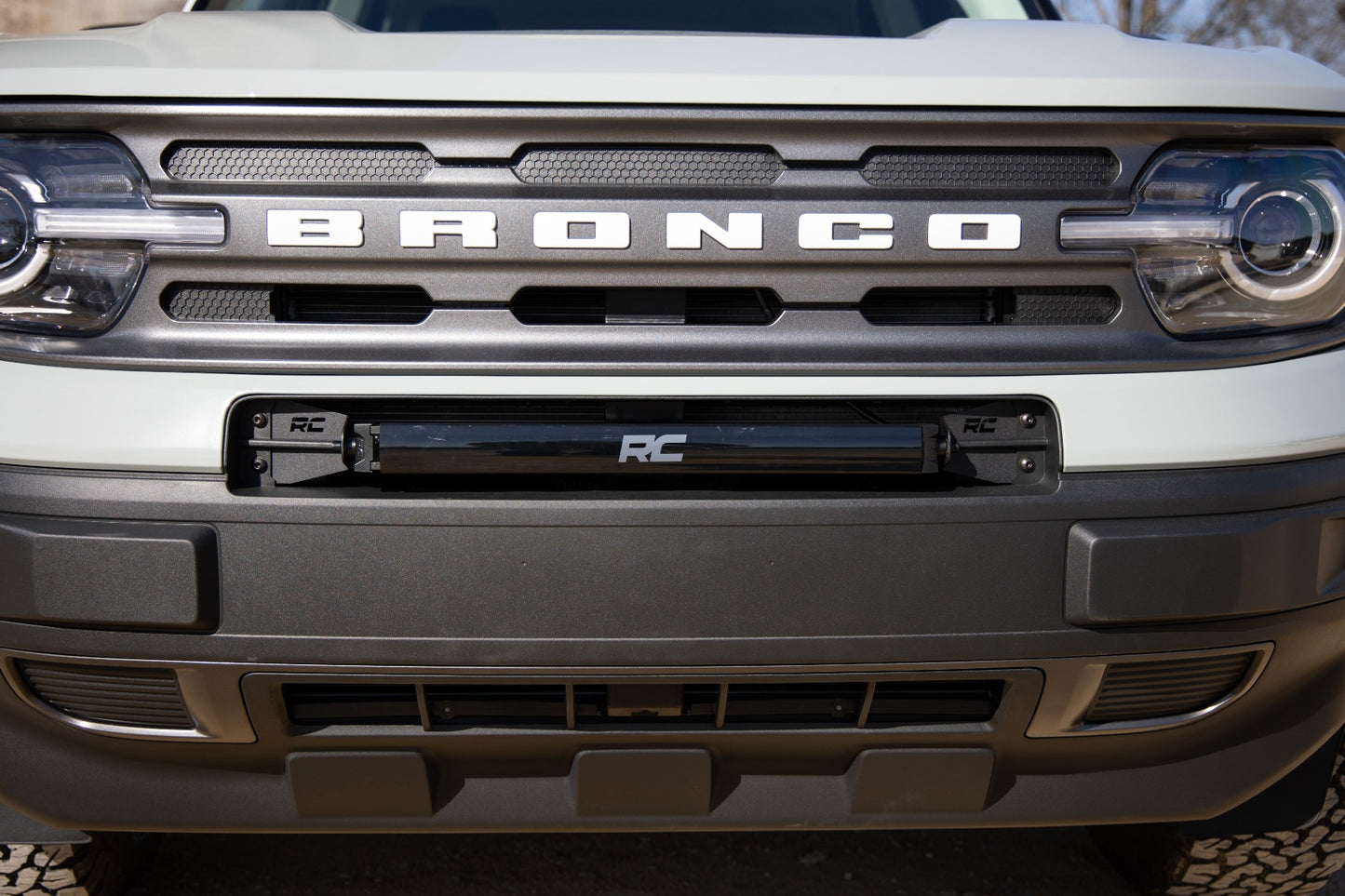 LED Light Kit Bumper Mount 20 Inch Spectrum Single Row Ford Bronco Sport (21-26) Rough Country-3