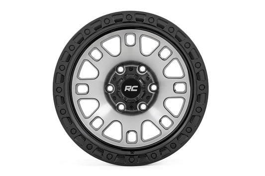 82 Series Wheel One-Piece Machined Semi Gloss Black 15x8 5x4.5 -19mm Rough Country-1