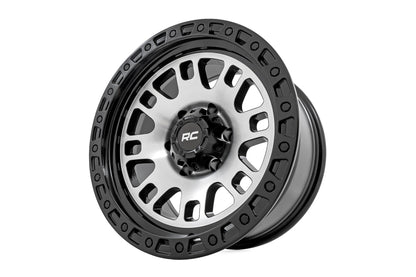 82 Series Wheel One-Piece Machined Semi Gloss Black 15x8 5x4.5 -19mm Rough Country-3