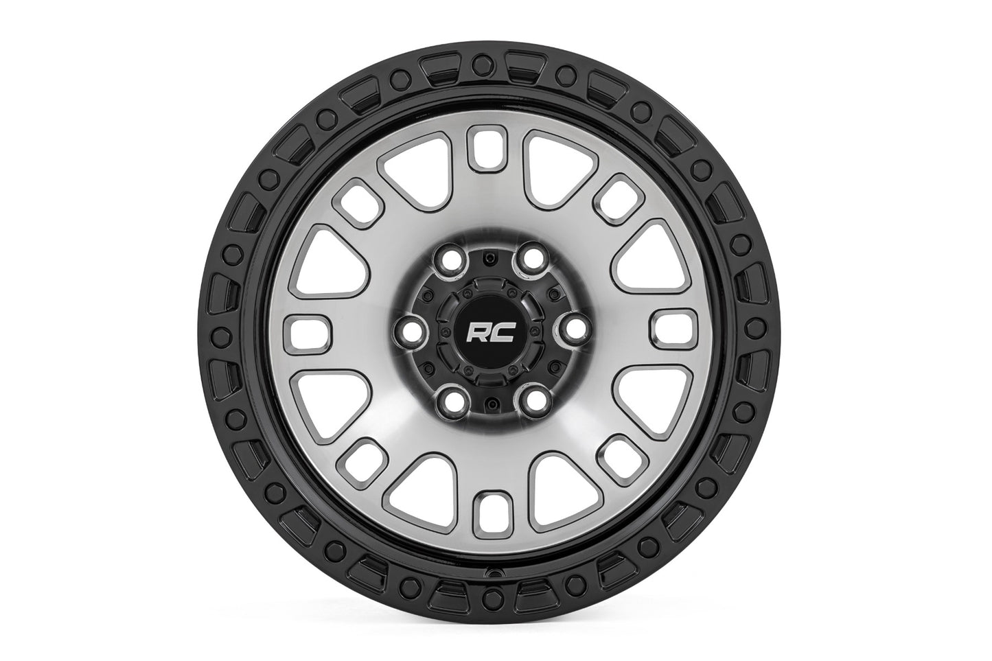 82 Series Wheel One-Piece Machined Semi Gloss Black 17x9 Rough Country-7