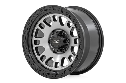 82 Series Wheel One-Piece Machined Semi Gloss Black 18x9 6x5.5 -12mm Rough Country