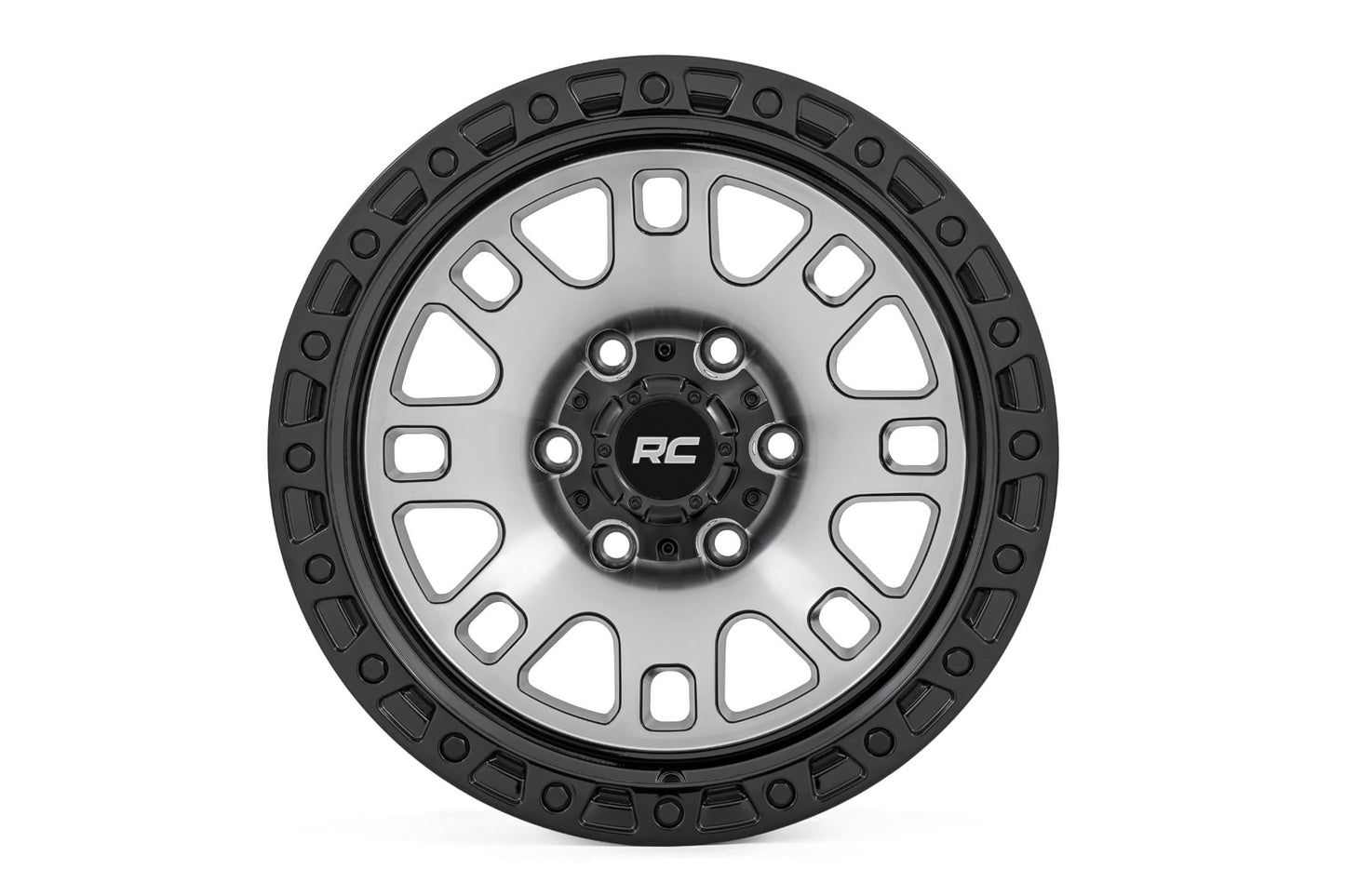 82 Series Wheel One-Piece Machined Semi Gloss Black 18x9 6x5.5 -12mm Rough Country-1
